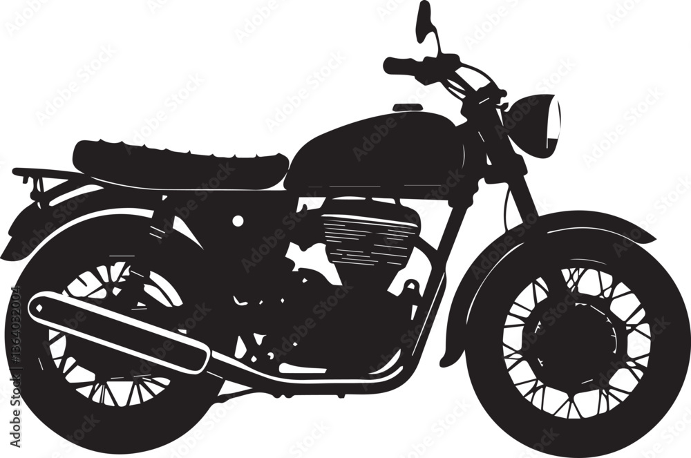Fototapeta premium motorcycle vector illustration, motorcycle clipart, motorcycle silhouette vector black and white