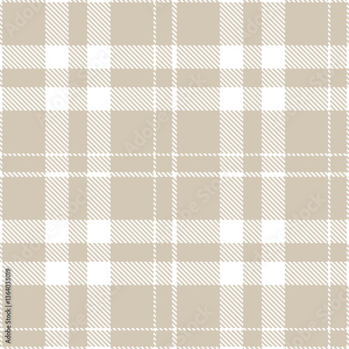 Modern Deep White Seamless Tartan Textile Design Variant 452