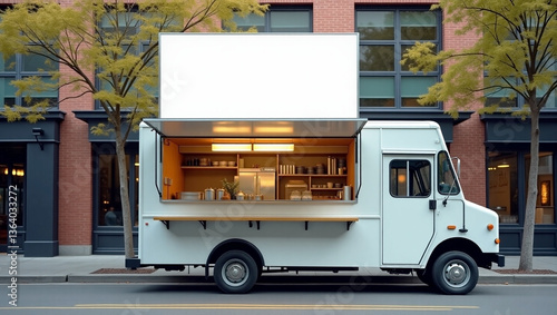 Modern Food Truck with Open Kitchen
