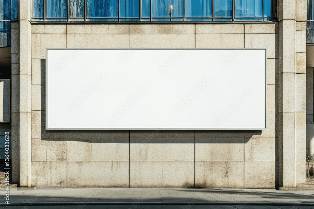 Mock Up White Horizontal Billboard on Mirror Wall Building Clipping Path for Mockup Mock Up White Horizontal Billboard on Mirror Wall Building Clipping Path for Mockup