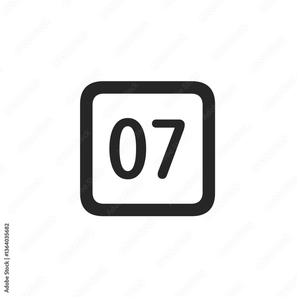 Outlined Zero-Seven Square Outlined Zero-Seven Square