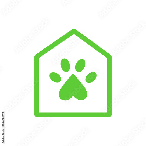 Pet shelter icon. Isolated on white.