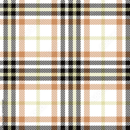 Modern Seamless Tartan in Warm White tones Textile Design Variant 1816
