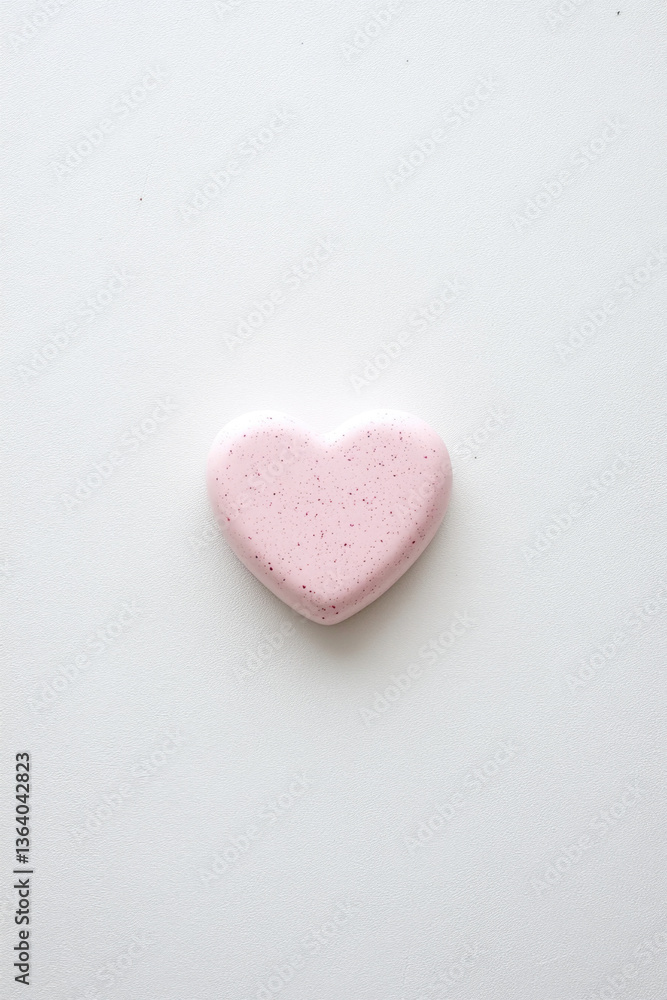Obraz premium Soft pink heart on a clean white background showcasing simplicity and charm