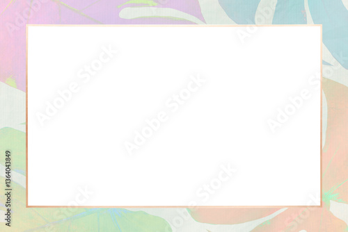 Colorful Monstera leaves frame design element