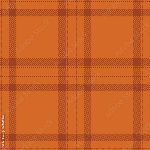 Vivid Browny Orange and Cool Burnt Umber Seamless Tartan Textile Design