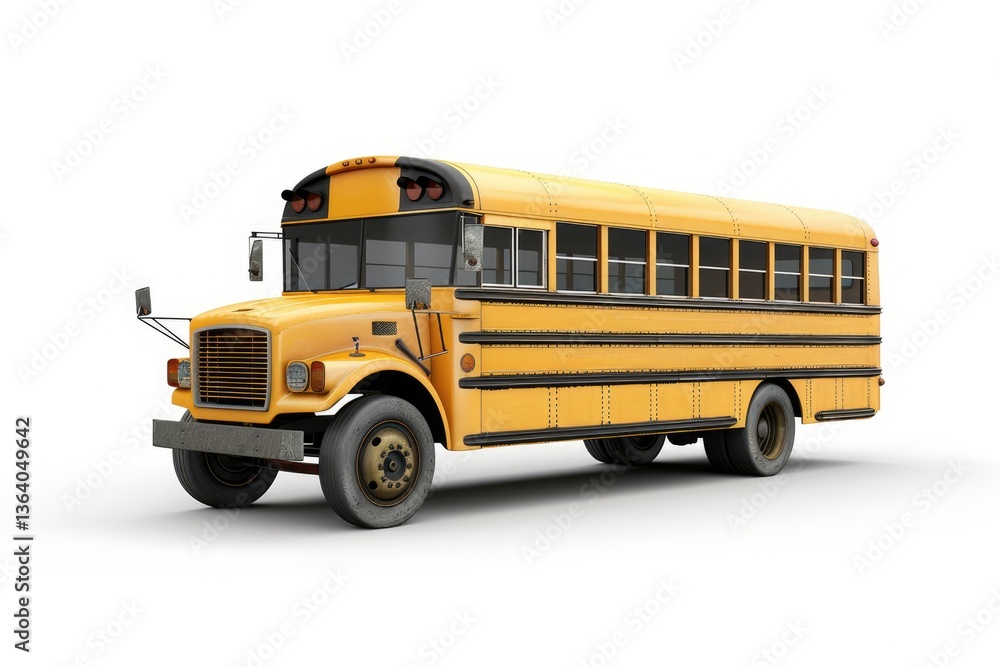 Isolated School Bus on White Background Concept Transportation School Isolated White Background Isolated School Bus on White Background Concept Transportation School Isolated White Background