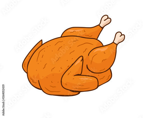 turkey roasted chicken illustration