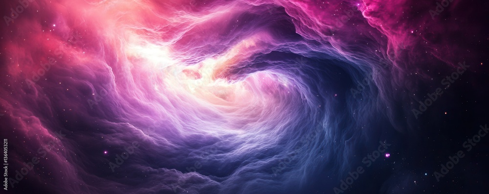 Fototapeta premium A vibrant cosmic scene featuring swirling clouds of pink, purple, and blue hues, representing the beauty and mystery of the universe.