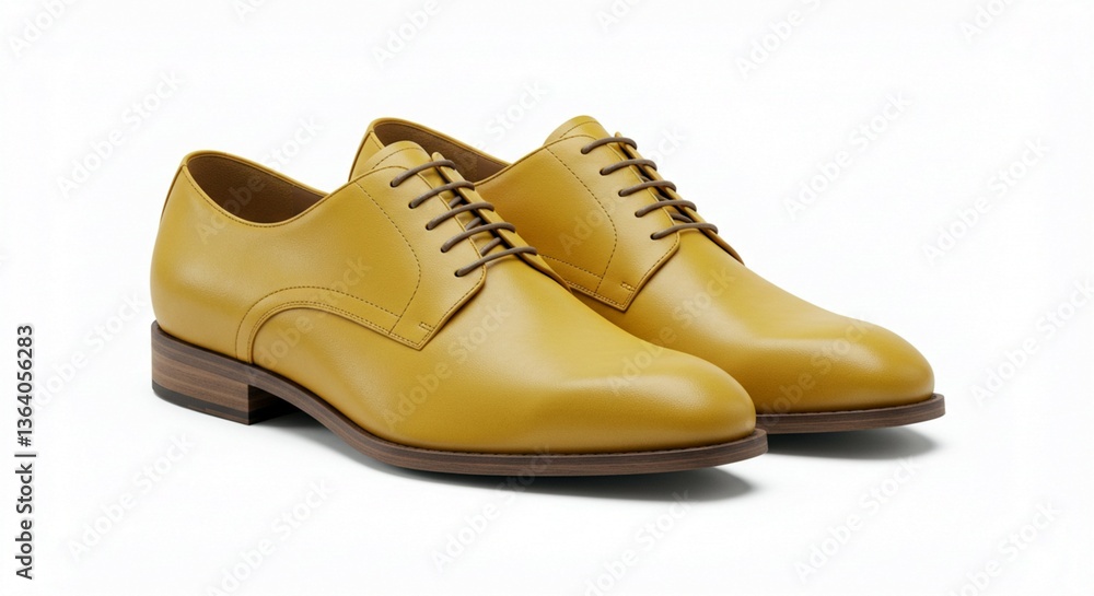 Stylish Mustard Yellow Leather Men s Derby Shoes Formal Footwear Elegant Design Stylish Mustard Yellow Leather Men s Derby Shoes Formal Footwear Elegant Design