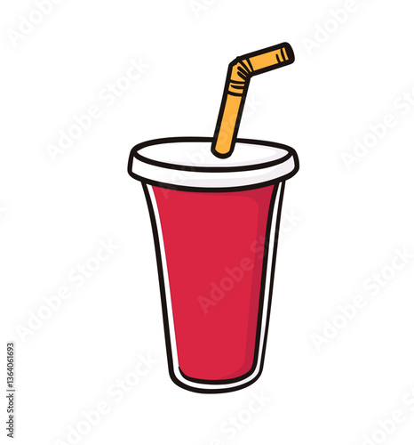 ac cup soda with straw