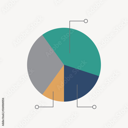 Pie chart, statistical data design element vector