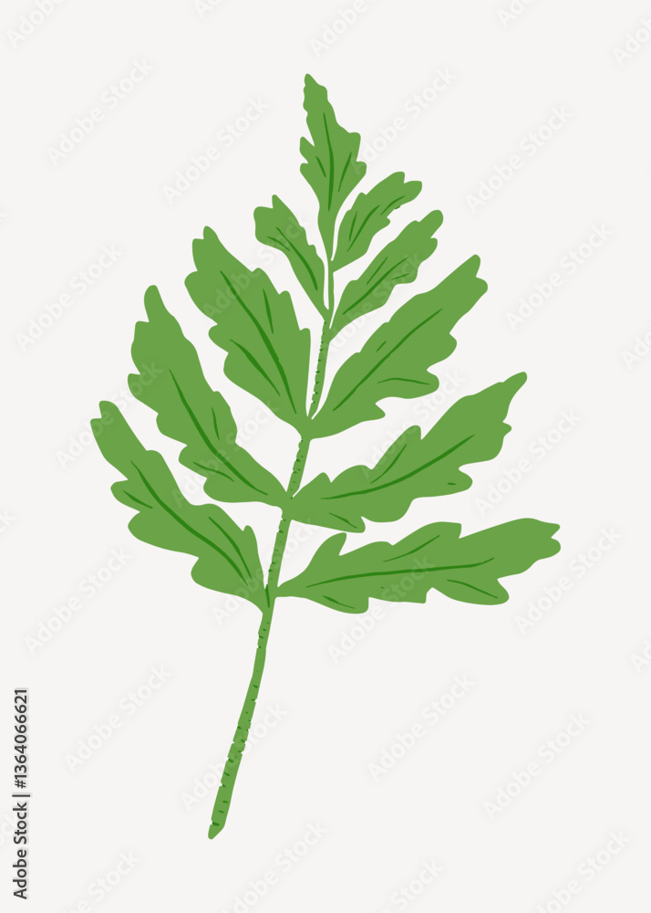 Fototapeta premium Green leaf illustration collage element vector