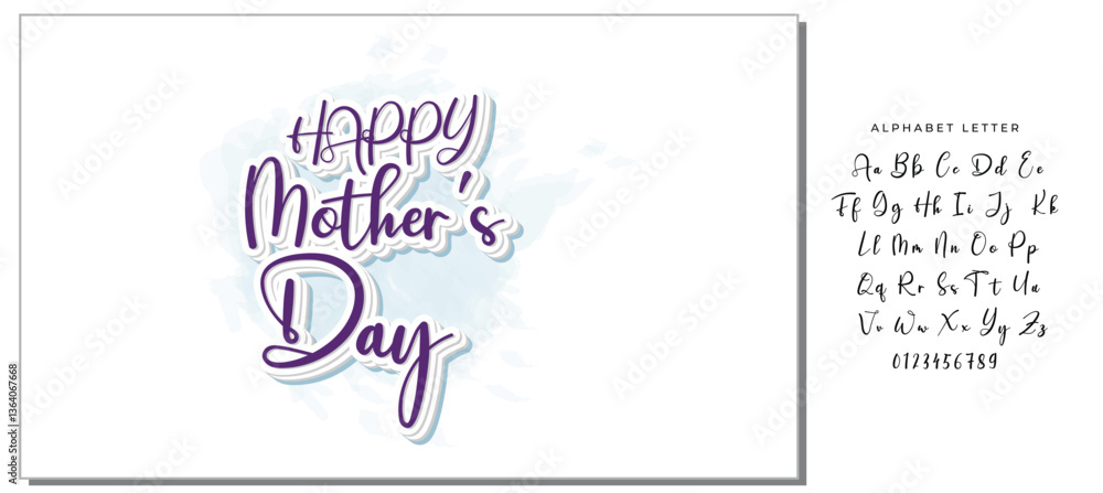 Happy Mother's day greeting card background. Hand drawn typography design. Spring Mother's day holiday vector illustration for logo, label, print, poster or invitation Happy Mother's day greeting card background. Hand drawn typography design. Spring Mother's day holiday vector illustration for logo, label, print, poster or invitation