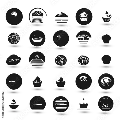 Set collection icon brand identity business catering bakery design idea