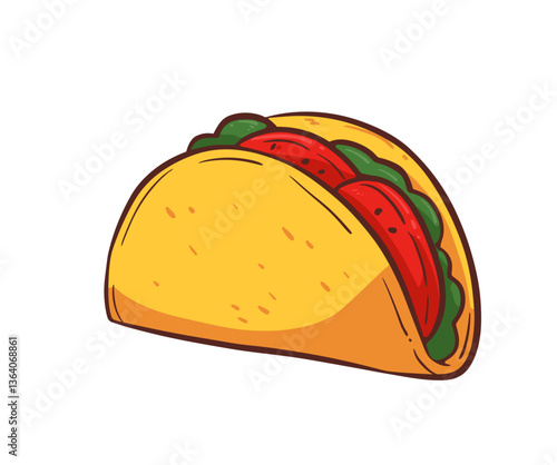 taco with tortilla illustration