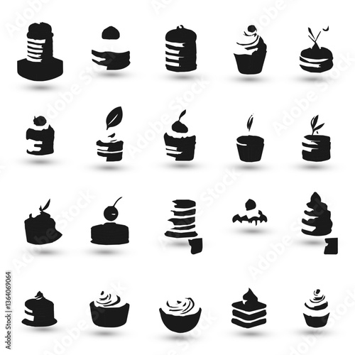 Set collection icon brand identity business catering bakery design idea