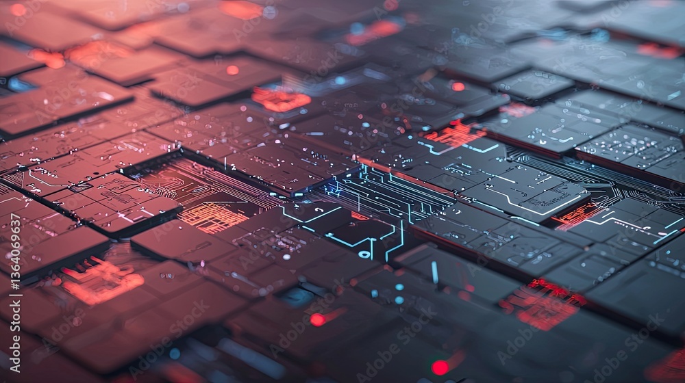Exploring digital circuitry patterns virtual environment abstract illustration high-tech perspective innovative concepts Exploring digital circuitry patterns virtual environment abstract illustration high-tech perspective innovative concepts