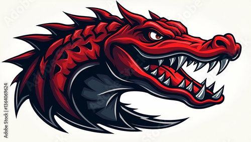 Wallpaper Mural Intimidating Flat Alligator Snap Silhouette for Wrestling Team Logos and Apparel Branding Torontodigital.ca