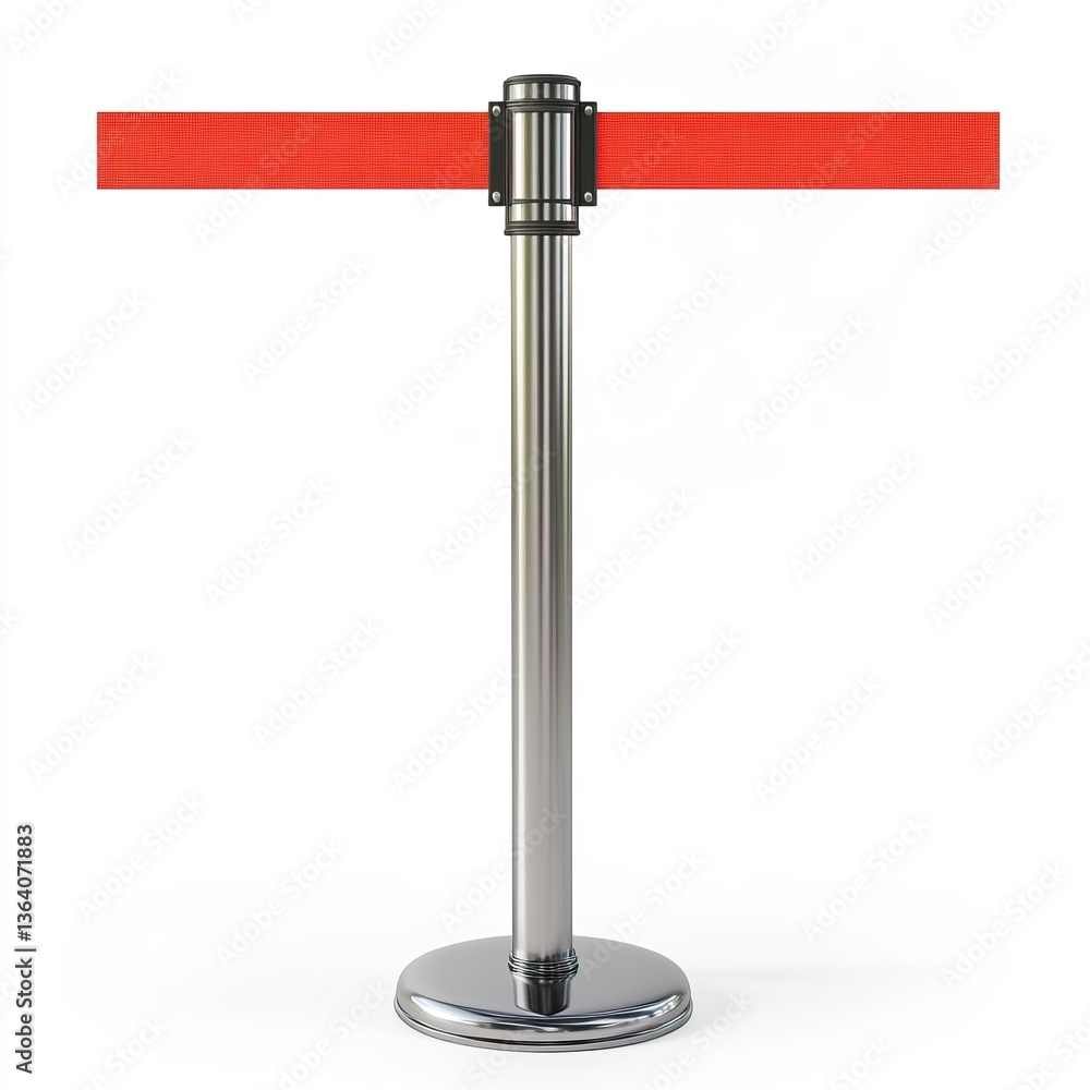 Obraz premium Metal barrier with red tape