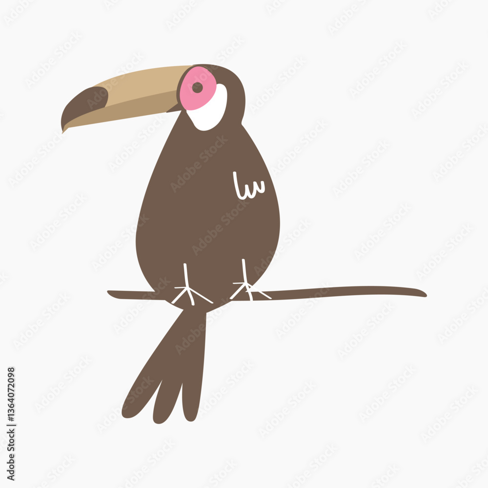 Fototapeta premium Toucan bird vector pastel illustration