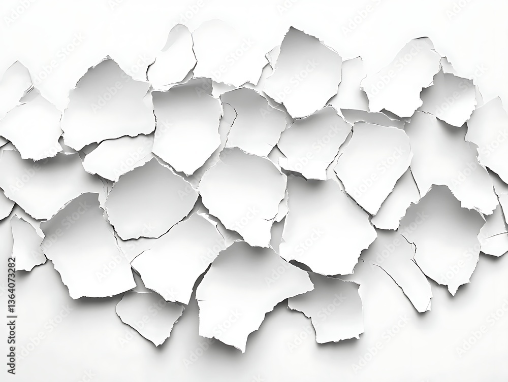 Torn Paper Pieces with White Background. Torn Paper Pieces with White Background.