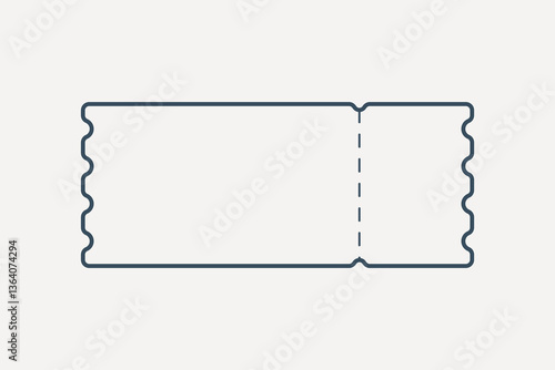 Outline flight ticket vector