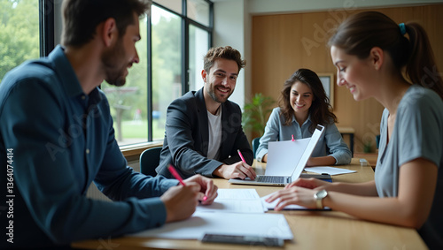 Enhance Your Learning: Students Engage in Online Quizzes and Competence Assessments on University Websites - A Photo Stock Concept with Space for Customization