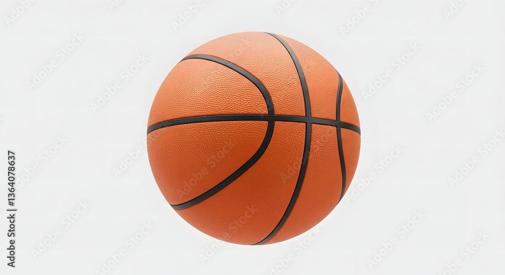 Fototapeta premium Isolated Basketball on White Background Ready for Sporting Activities Promotion