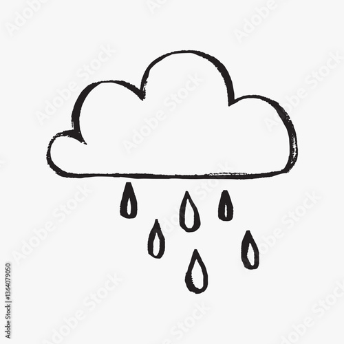 Rain cloud doodle illustration vector