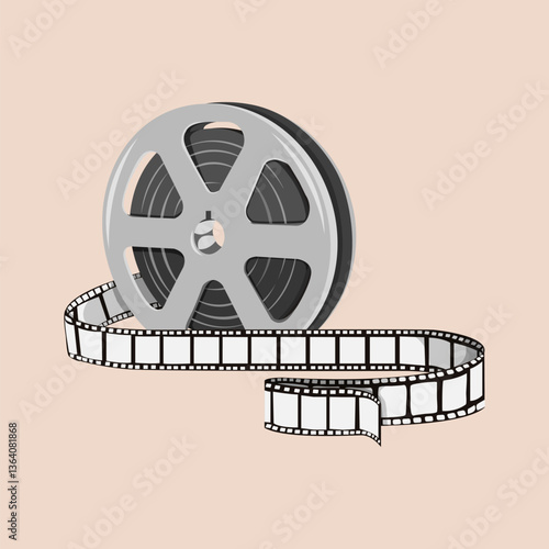 Film reel, entertainment illustration vector