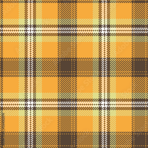 Iridescent Purplish Brown Seamless Tartan with Bright Butterscotch accents Textile Design