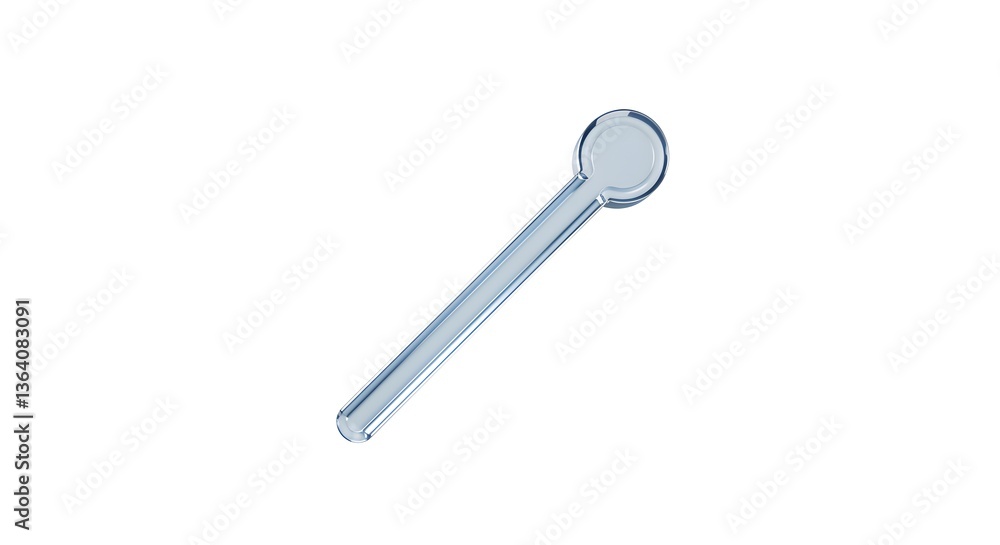 Glass Stir Rod on White Background for Science or Laboratory Glass Stir Rod on White Background for Science or Laboratory