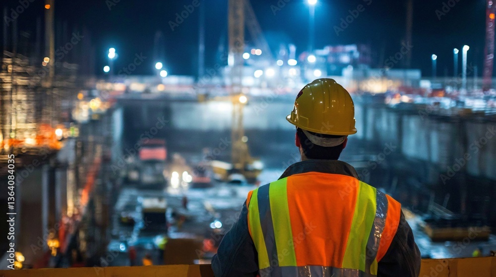 Night Construction Worker Observing Project of excellence in splendor beyond compare with grace Night Construction Worker Observing Project of excellence in splendor beyond compare with grace