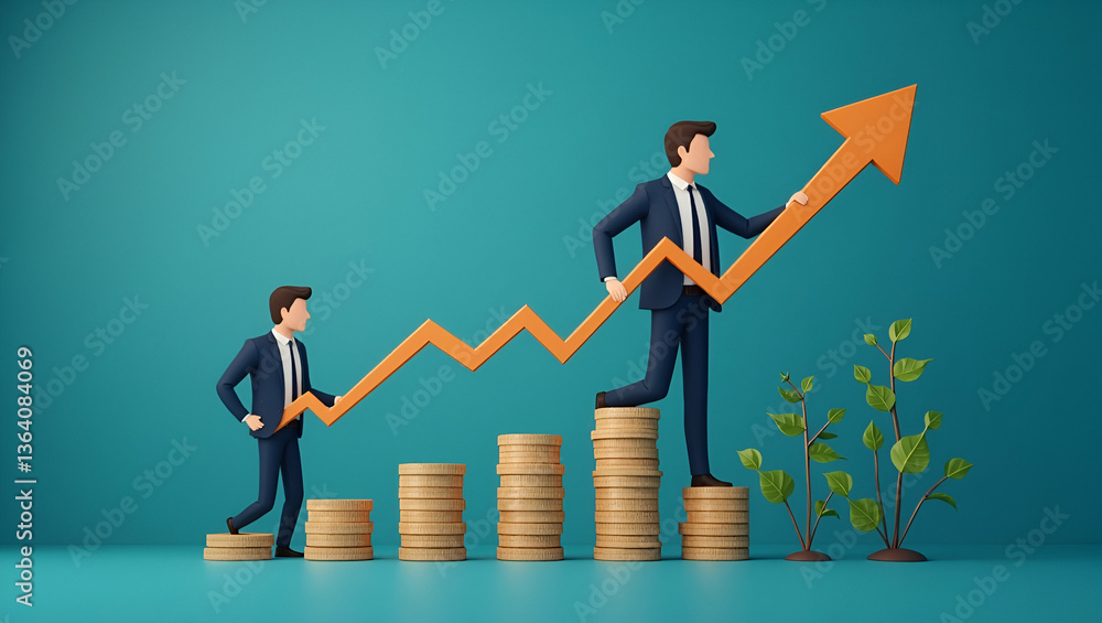 Flat Growth Success in 2020: Businessman Plans for Positive Performance Indicators with Effective Growth Strategies and Goal Setting in Simple Vector Illustration Flat Growth Success in 2020: Businessman Plans for Positive Performance Indicators with Effective Growth Strategies and Goal Setting in Simple Vector Illustration