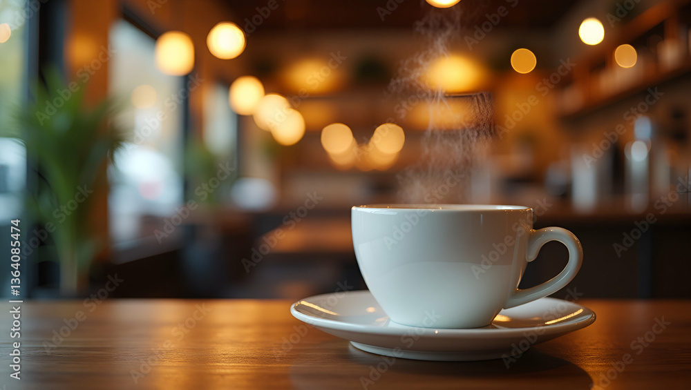 Cozy Caf? Interior Scene with Copy Space for International Coffee Day Marketing Materials - Perfect Stock Photo Concept Featuring Inviting Ambiance and Empty Space on the Left Side Cozy Caf? Interior Scene with Copy Space for International Coffee Day Marketing Materials - Perfect Stock Photo Concept Featuring Inviting Ambiance and Empty Space on the Left Side