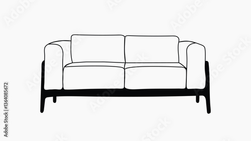 Sofa couch, aesthetic illustration design element vector