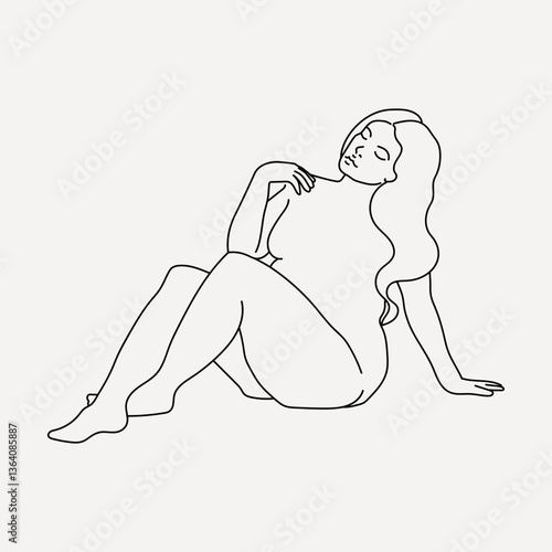 Body positivity, aesthetic illustration design element vector