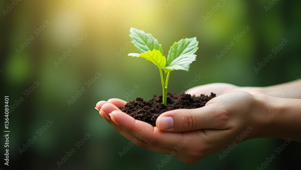 Nurturing Growth: A Woman's Hand Waters a Young Green Plant - A Simple Flat Vector Illustration Emphasizing Care and Development in Business Nurturing Growth: A Woman's Hand Waters a Young Green Plant - A Simple Flat Vector Illustration Emphasizing Care and Development in Business