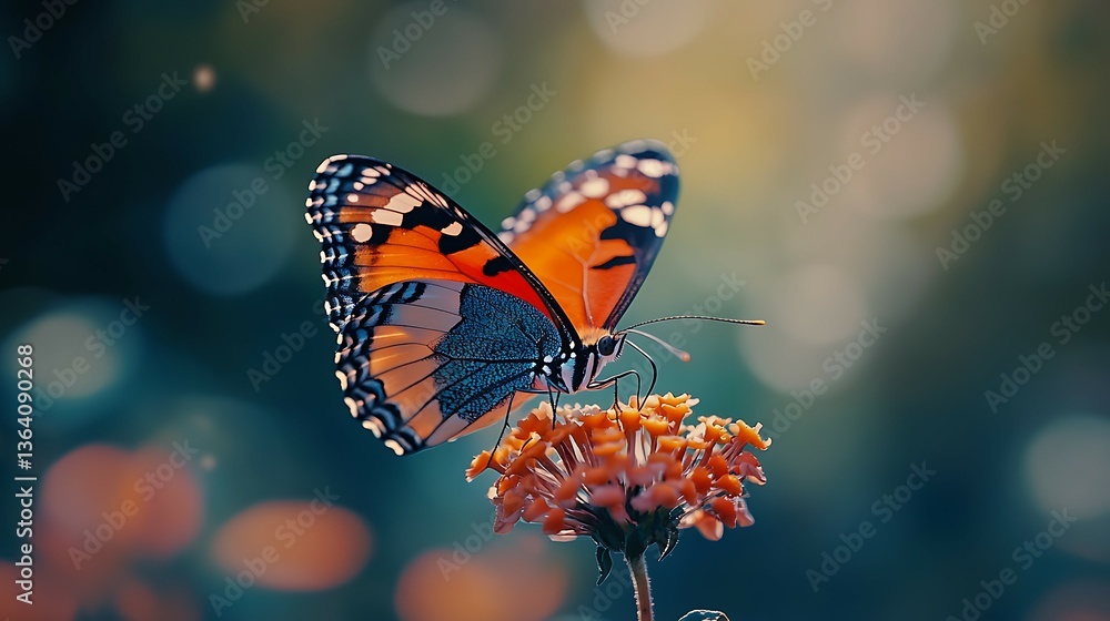 Obraz premium Butterfly on a flower. Beautiful butterfly on a flower.