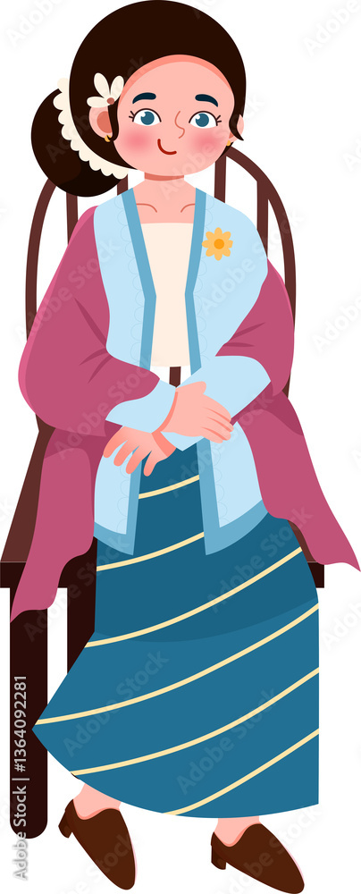 Kartini Days Indonesian women wearing various styles of traditional Kebaya dresses, showcasing the diversity of Indonesian culture and fashion. Ideal for illustrating Indonesian culture, women's empo Kartini Days Indonesian women wearing various styles of traditional Kebaya dresses, showcasing the diversity of Indonesian culture and fashion. Ideal for illustrating Indonesian culture, women's empo