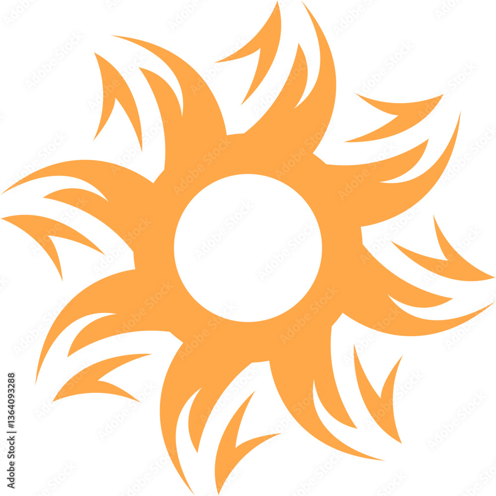 Naklejka premium Tribal Tattoo Sun Vector Element