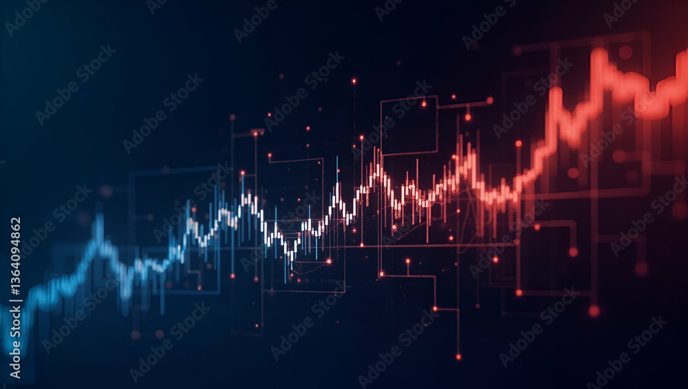 Wireframe Illustration Depicting Bearish and Bullish Trends in Technology Trading for Stock Market Concepts with Empty Space on the Left for Customization - Perfect for Financial Graphics Wireframe Illustration Depicting Bearish and Bullish Trends in Technology Trading for Stock Market Concepts with Empty Space on the Left for Customization - Perfect for Financial Graphics