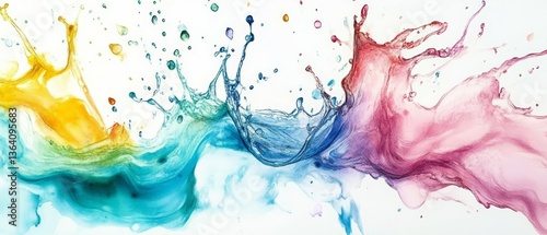 Wallpaper Mural watercolor water splash background blue paint color brush texture stain abstract ink pattern watercolour colour vector white green paper sky design art spot wave sea drop splatter frame grunge pastel  Torontodigital.ca