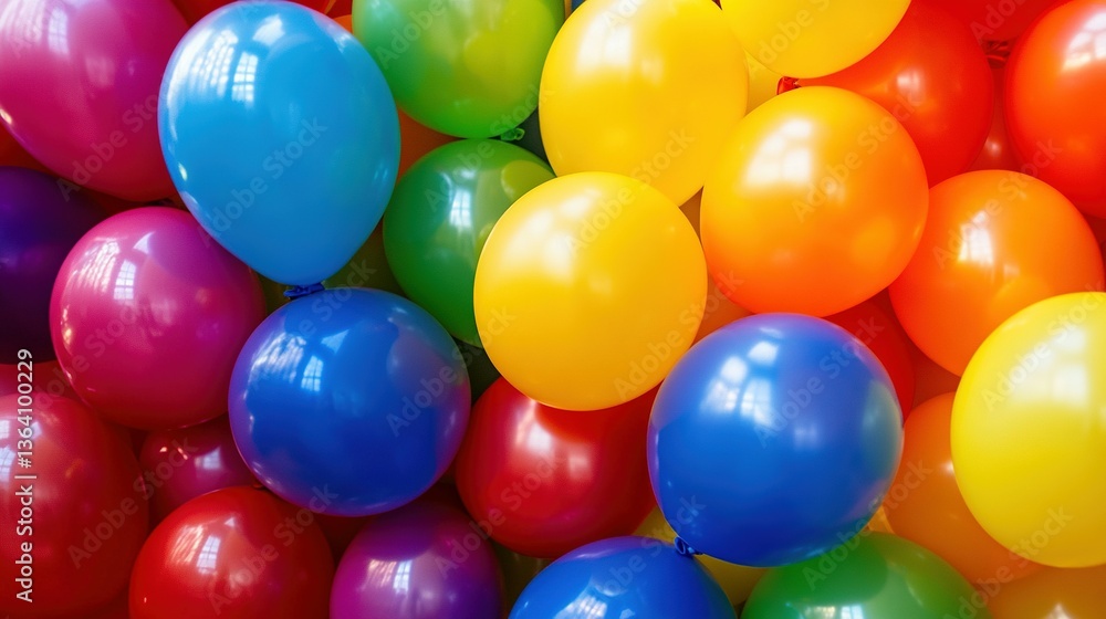 Various colorful balloons filling the space with joyful and bright colors Various colorful balloons filling the space with joyful and bright colors