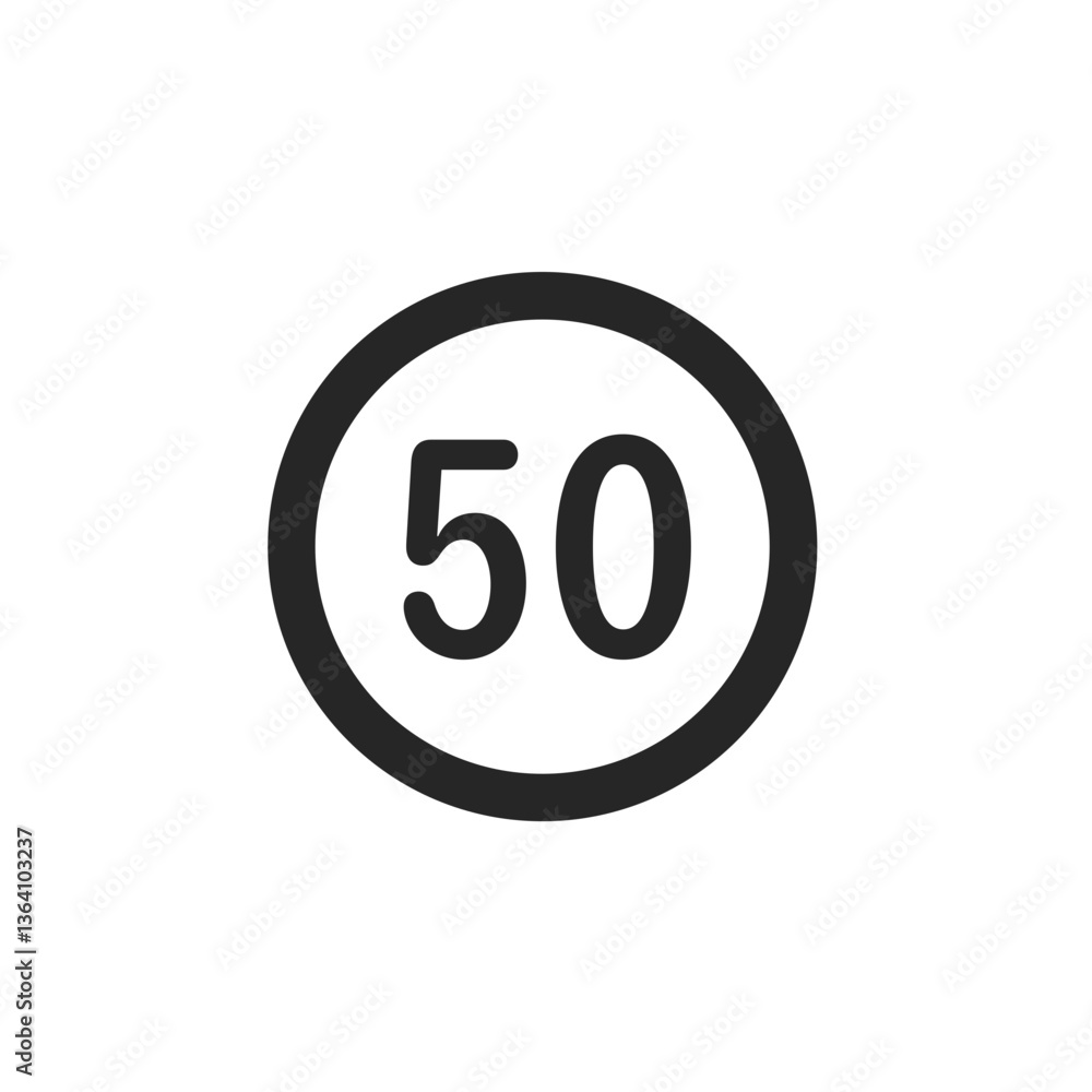 Number 50 Circle Icon Number 50 Circle Icon