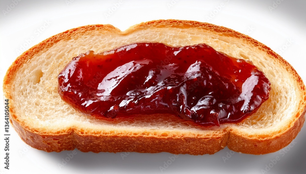 Appetizing Berry Jam Delight: A close-up shot showcases a slice of bread generously spread with vibrant berry jam, offering a mouthwatering view, perfect for culinary and food-related projects. Appetizing Berry Jam Delight: A close-up shot showcases a slice of bread generously spread with vibrant berry jam, offering a mouthwatering view, perfect for culinary and food-related projects.