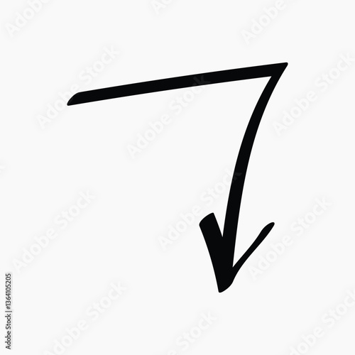 Hand-drawn black arrow illustration vector