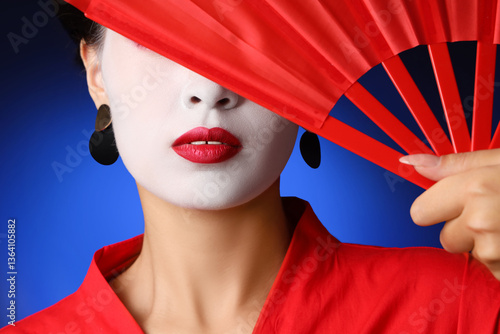 Japanese geisha woman with ...