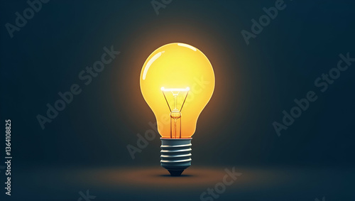 Flat Light Bulb Illustration: Ideas & Innovation in Graphic Design